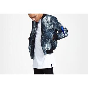 Odeur O-S-A x Steve Angello Acid and Marble Tiger Bomber Jacket Gray, Black, M